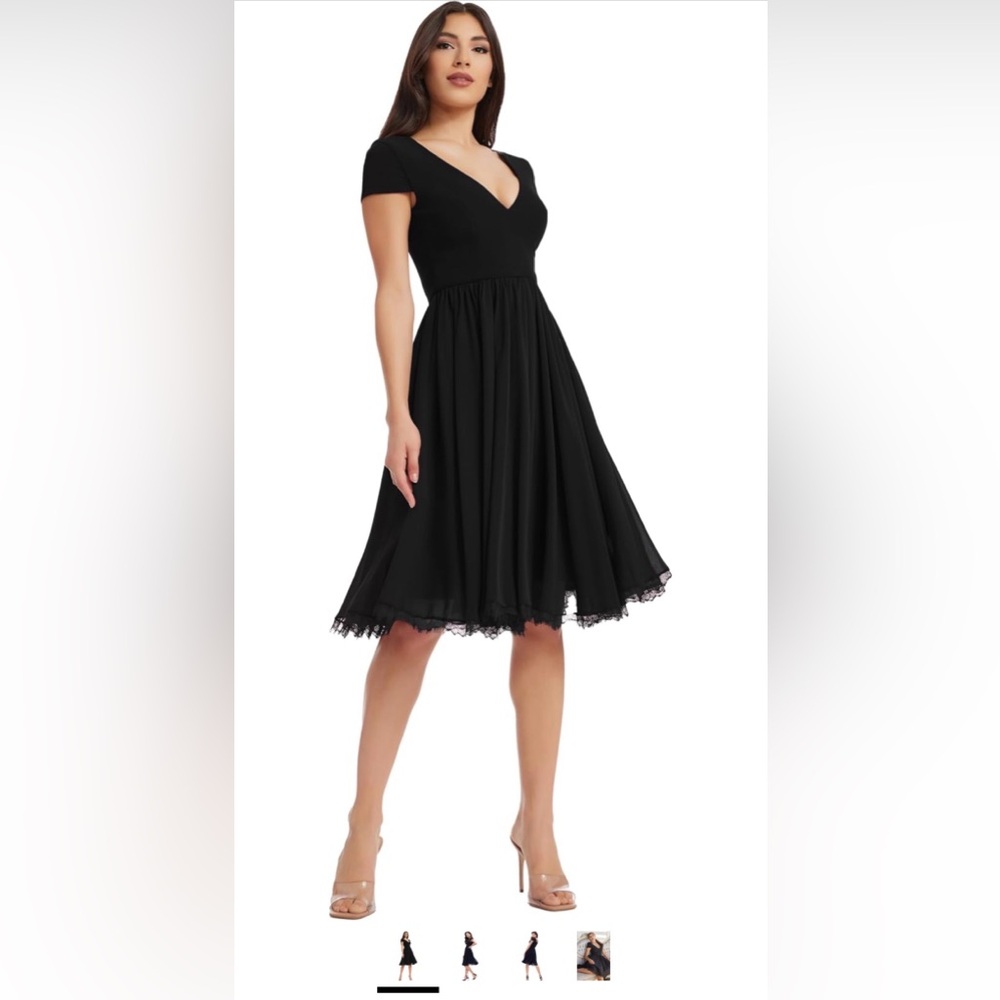 Dress the Population Black Midi Dress